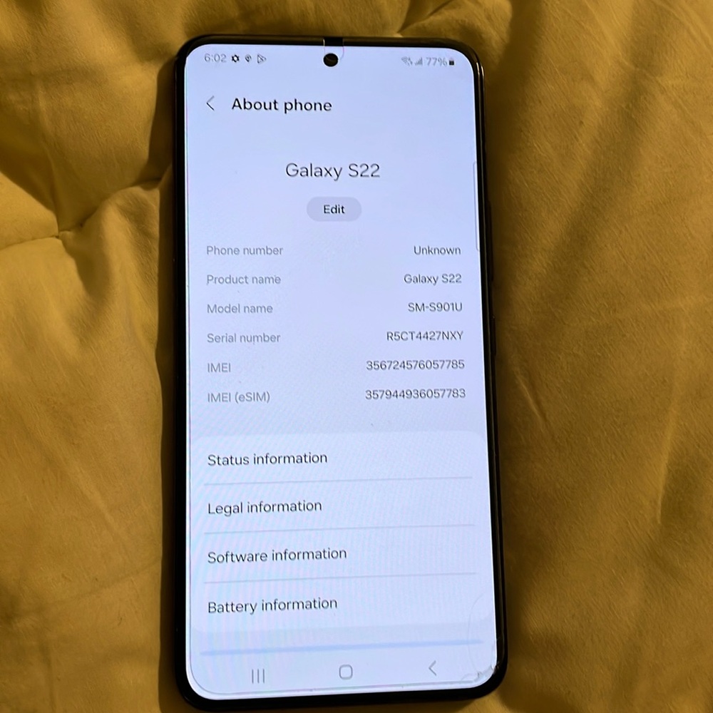 Galaxy s22 128gb brand new dondition